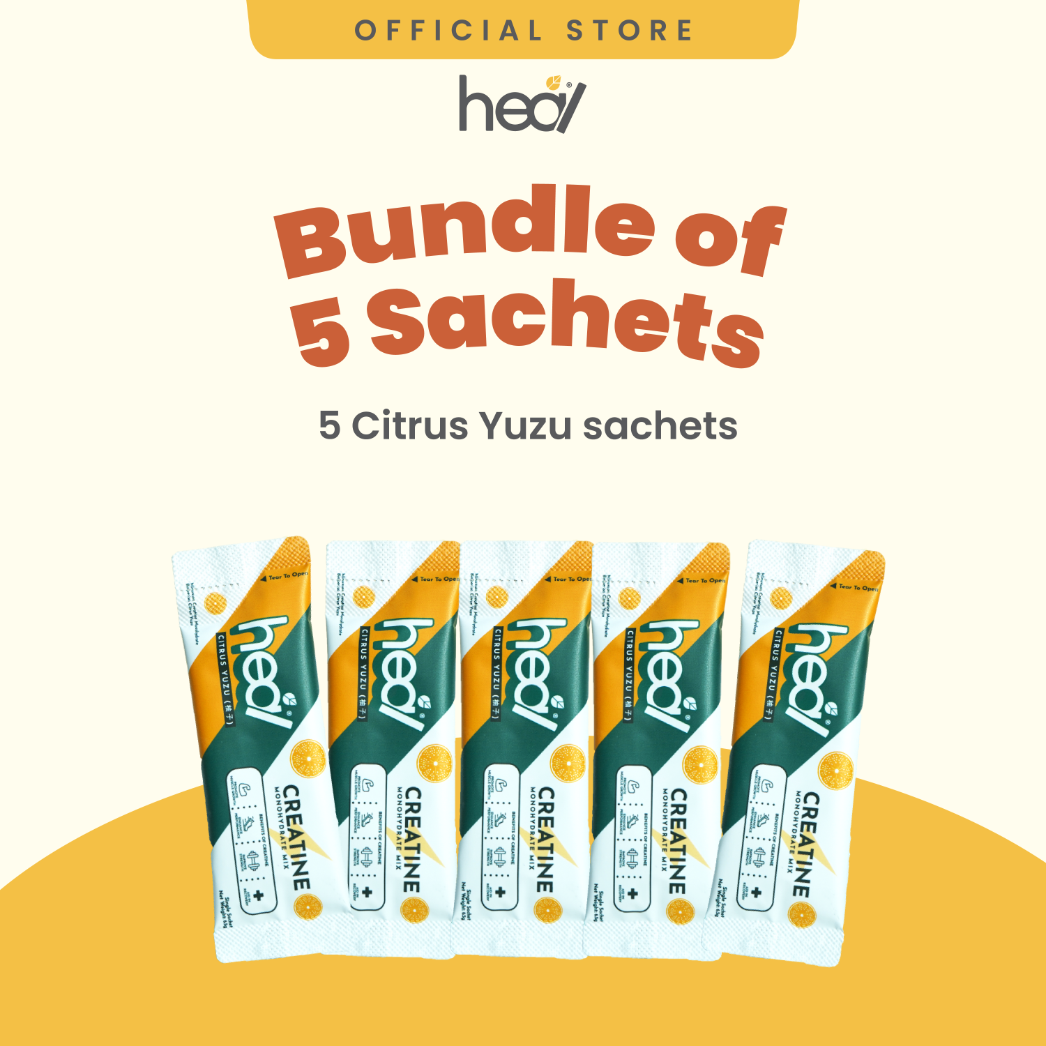 [Bundle of 5] Creatine Sachet (Citrus Yuzu / Juicy Apple) 6g per sachet